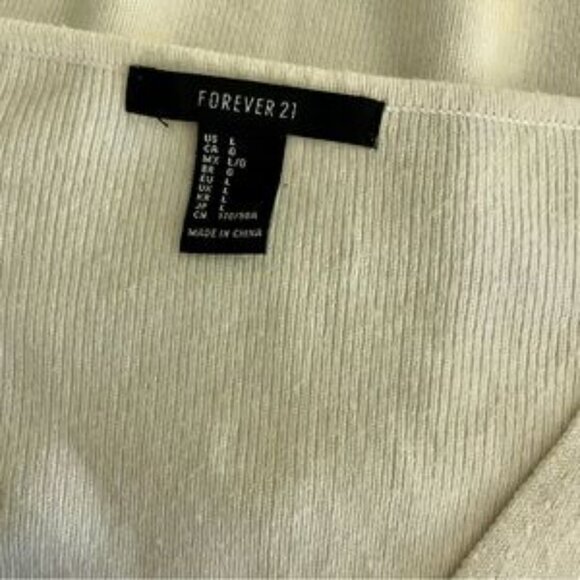 Women’s Cream V-Neck Sweater - Picture 3 of 4